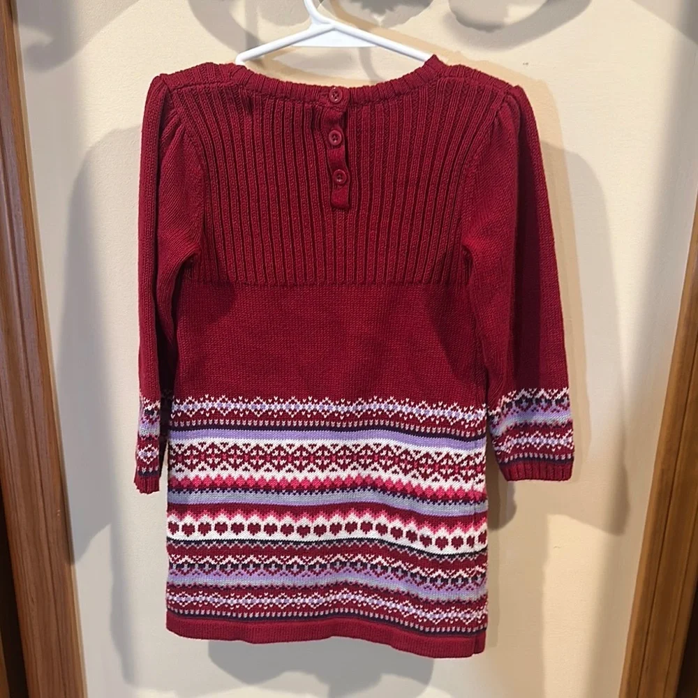 Casual Red Ribbed Crew Neck Long Sleeve Sweater Dress